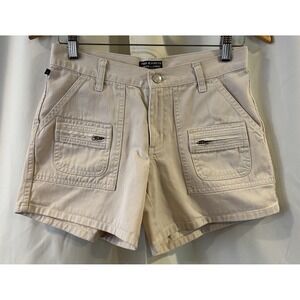 Y2K Polo Jean Co Ralph Lauren‎ Women's Beige Cargo Hiking Shorts Size 2